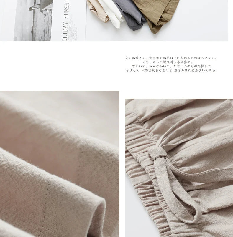 Summer Cotton Linen Shorts Women High Waist Oversize Shorts Short Pants Women Fashion Casual Sports Shorts Female S-XL.