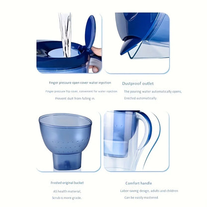 Household Filter Kettle with 3 Filter Device Alkaline Activated Carbon Water Purifier and Timer Clean Non-toxic Filter Wate 3.5L.