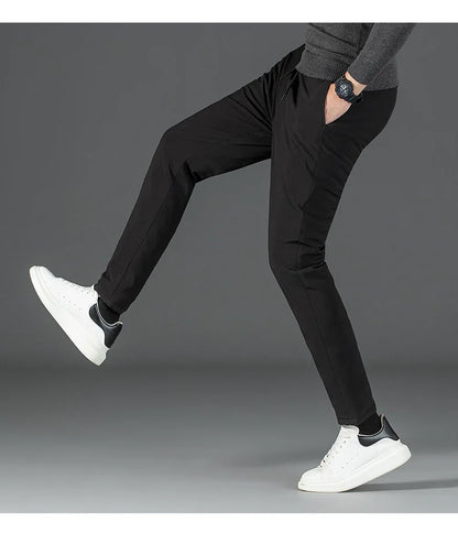 Men's Winter Down Pants 90% Goose Down Warm Fleece Lined Casual Trousers Elastic Waist  Pantalones Hombre Calça Casual PT-587.