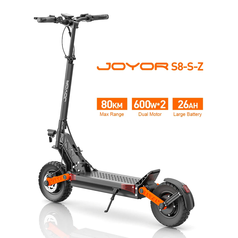 JOYOR S8 Electric Scooter For Adult 600W E-scooter with 48V 26Ah battery 10" Off-Road Air Tire 25km/h.