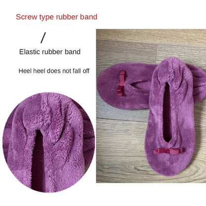 Home Slipper Women Winter Warm Indoor Floor Shoes Flat Fluffy Lazy Female Black house Ballerina Slipper Socks dancing Flipflop.