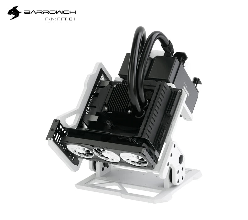 Barrowch ITX Open Frame Aluminum Alloy Water-cooling Computer Case DIY Adjustable Angle PFT-01.