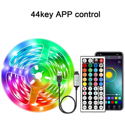 RGB-LED-Streifenlichter, 5 m, 10 m, 20 m, 30 m, LED-Raumlicht mit APP-Steuerung, flexibles Band, Luces-LED-Band für Zimmer, Schlafzimmer, Dekoration.