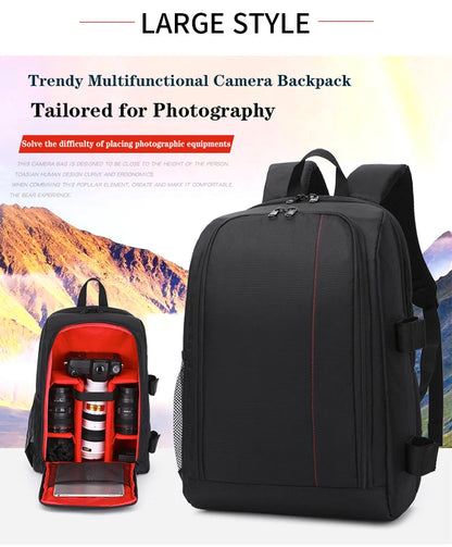 SLR digital camera backpack outdoor large capacity SLR camera bag 15.6-inch laptop backpack can accommodate SLR cameras and mult.