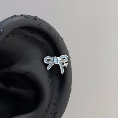 1pcs Quality Shiny Cross Zircon 316L Stainless Steel Ear Bone Nail Y2K Style Silver Color Earring for Women Cochlear Accessories
