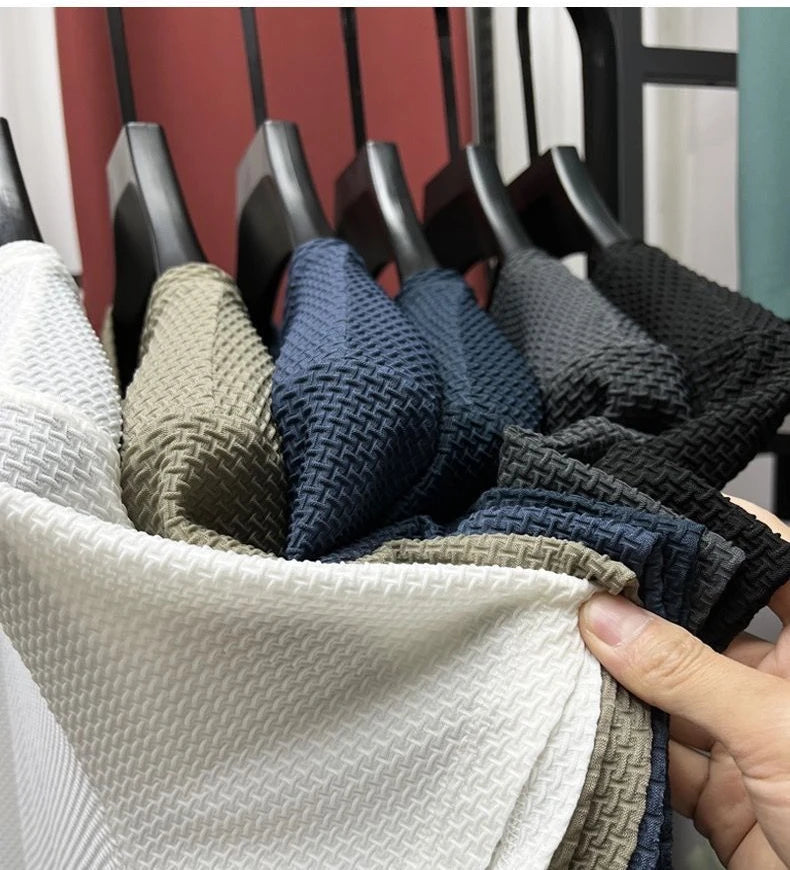 Summer Mesh Ice Silk T-shirt Men's Short Sleeve Round Neck 2023 New Half Sleeve Men Thin Solid Color Tees Top.