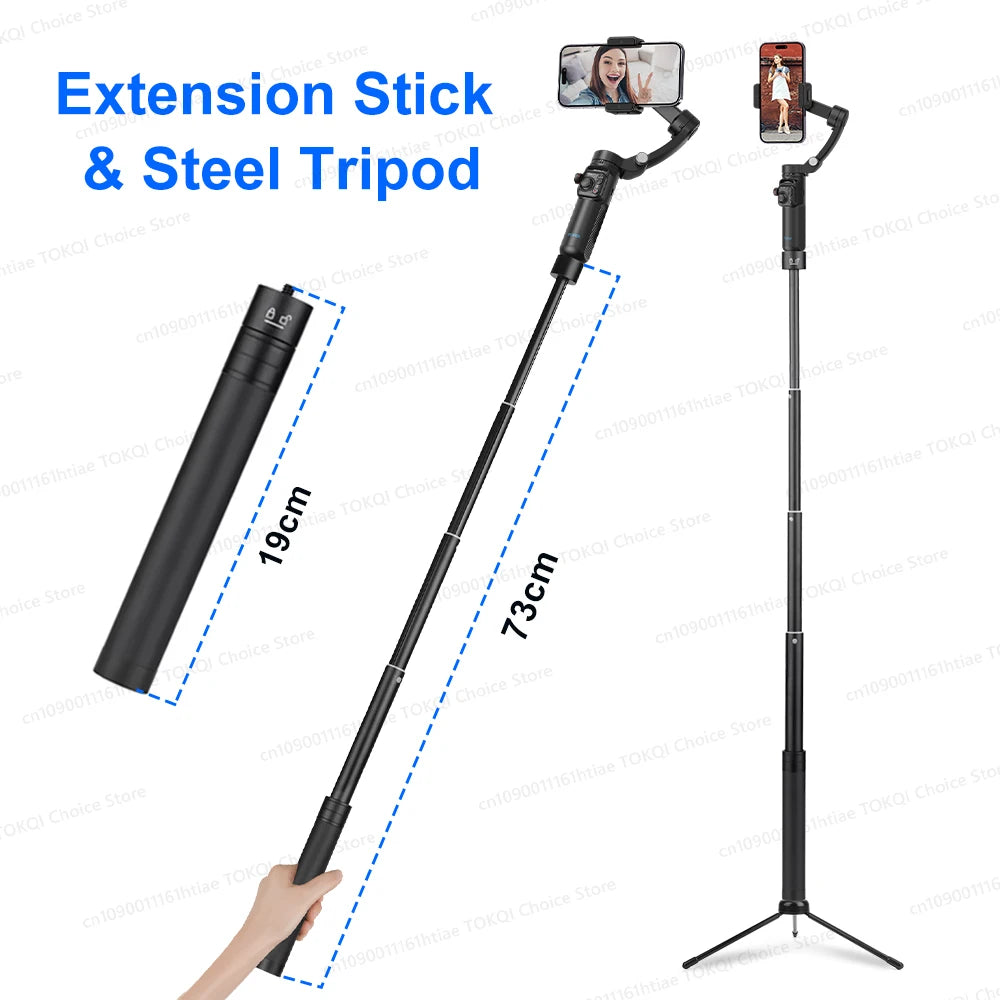 Handheld 3-Axis Gimbal Phone Holder Anti Shake Video Record with Selfie Tripod Stabilizer for Xiaomi iPhone Cellphone Smartphone.