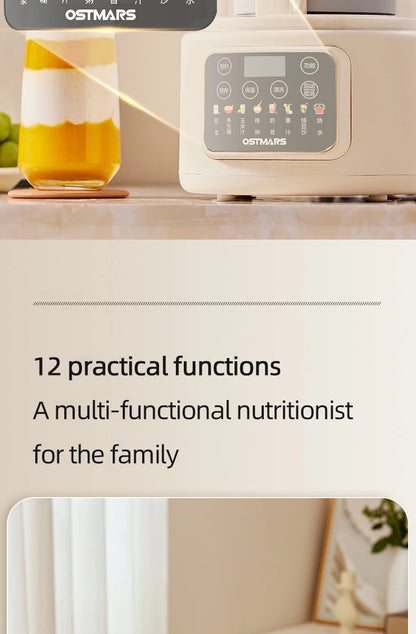 1.5L Soybean Milk Machine Wall Breaking Machine with Soundproof Cover Multifunctional Fruit Vegetable Juicer Automatic Blender.