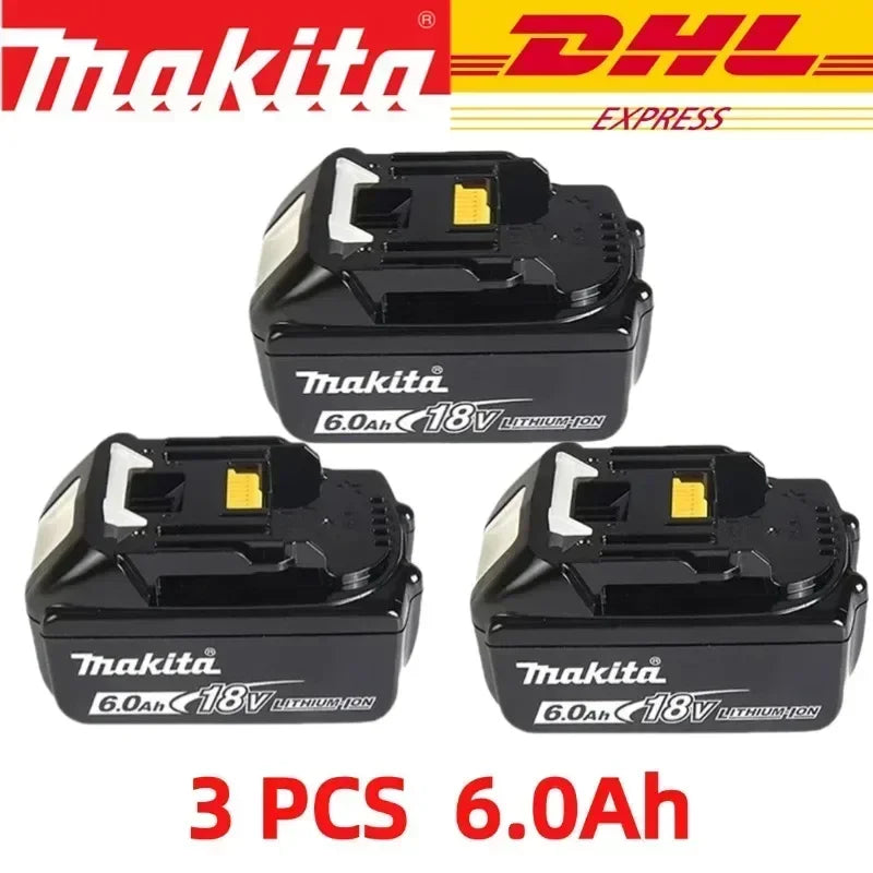 100% original Makita battery, 18V 6.0Ah rechargeable battery, replacing Makita BL1830BL1840BL1850BL1860B, power tool battery.