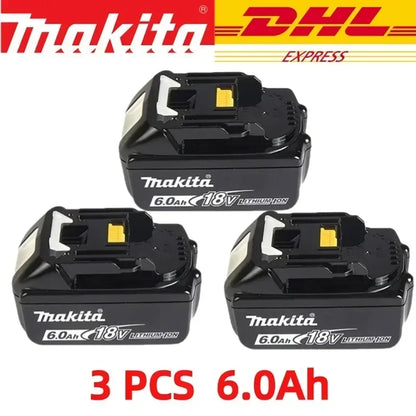 100% original Makita battery, 18V 6.0Ah rechargeable battery, replacing Makita BL1830BL1840BL1850BL1860B, power tool battery.
