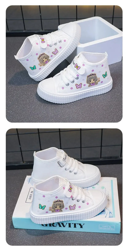 Multi Colored Kids Casual Shoes Cartoon Mid Top Anti Slip Spring Autumn Outdoor Kids Canvas Shoe Sizes 26-37 Sandalias De Mujer.