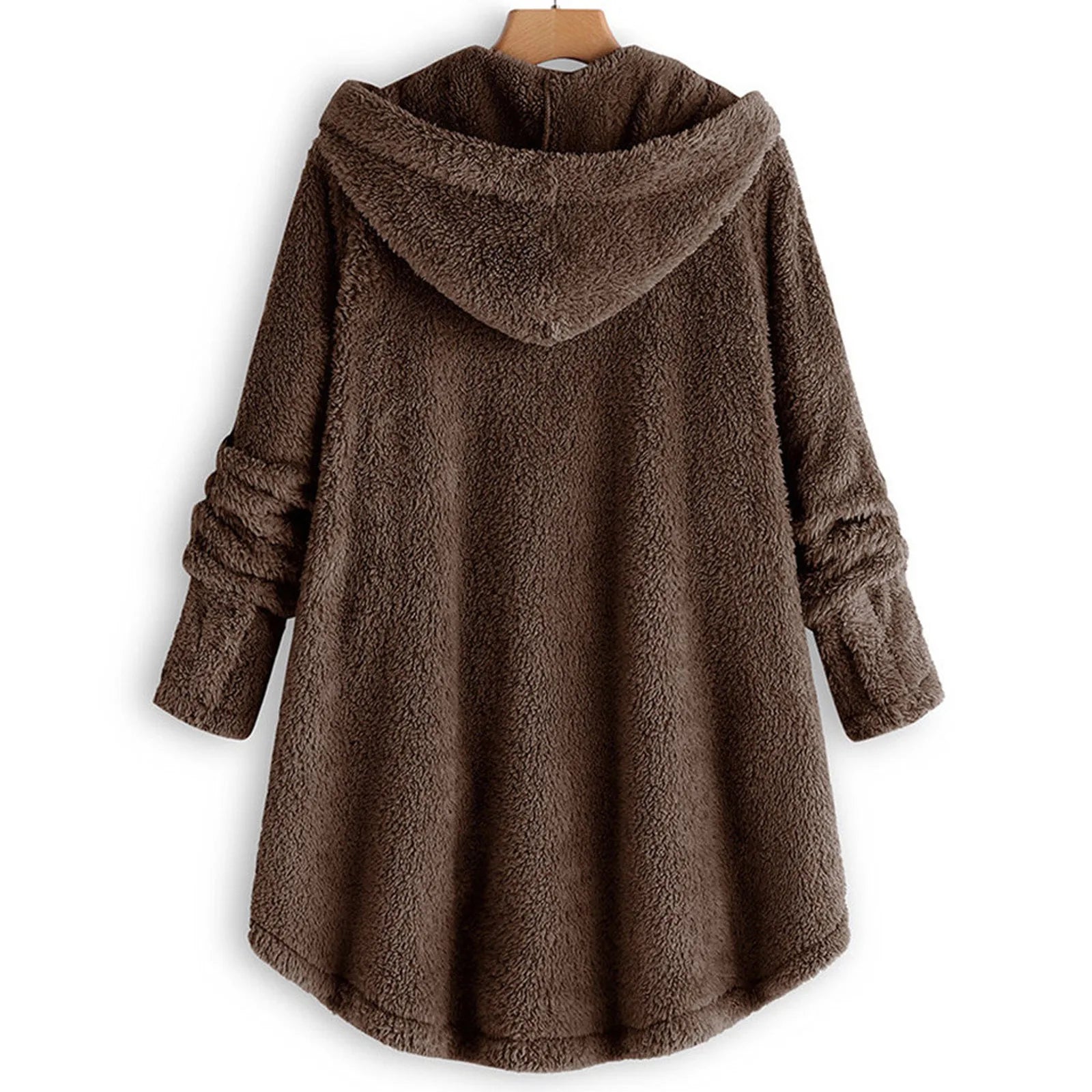 Herbst Wintermantel Frauen warme Teddybär Mantel Woll jacke weibliche Plüsch mantel Kapuzen jacke neue Damen mäntel einfarbige Jacke.