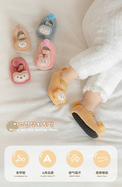 Lovely Infant Slippers Toddler Kids Boy Girl Knit Crib Shoes Warm Cute Cartoon Anti-slip Prewalker Newborn Slippers Baby Shoes