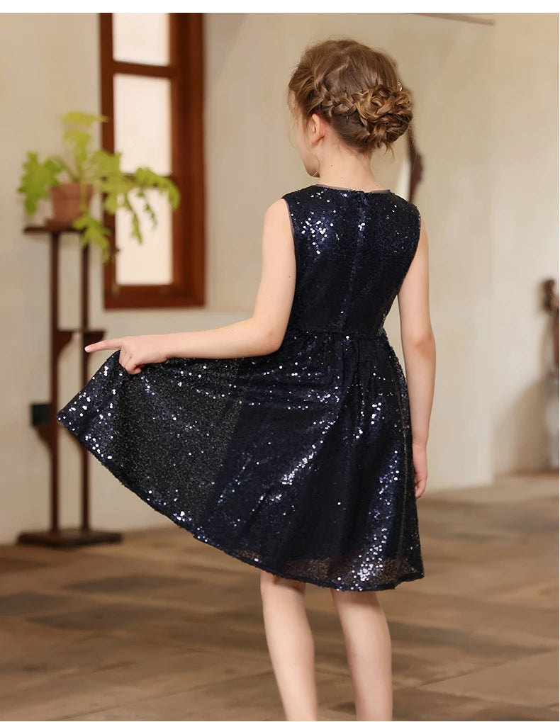 Luxus Kinder Klavier Rezitieren Leistung Pailletten Kleid Mädchen Hochzeit Geburtstag Party Kleidung Kind Elegante Zeremonie Jahrestag Kleid.