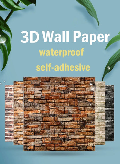 70cmx10m Self-adhesive Wallpaper Decoration Antique Foam Brick Wallpaper Living Room Bedroom Waterproof 3D Wall Sticker
