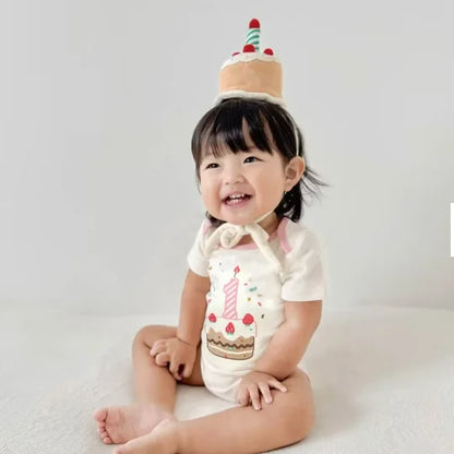 Lustige Sommer Baby Kleidung Koreanische Baby Jungen Mädchen Ein Stück Strampler 1. Geburtstag Party Schöne Body Infant Baumwolle Overall.