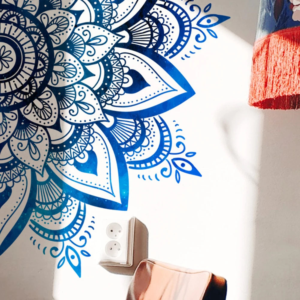 Mandala Lotus PVC Wall Sticker Eid Mubarak Lotus Flower Datura Zen Decorative Decals Sticker 30x90cm Home Wall Decoration.