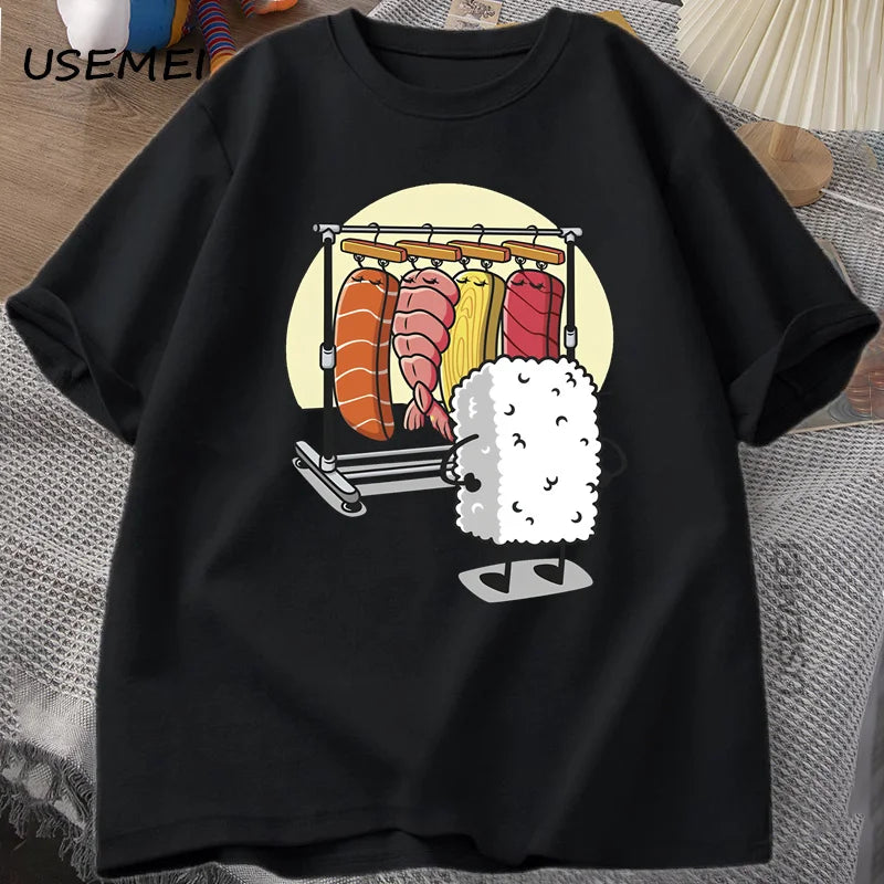 Sushi Wardrobe T Shirt Women Men Funny High Quality T-shirt Cotton Graphic T Shirts Loose Short-sleeve Pritned Tshirt Man Tops.