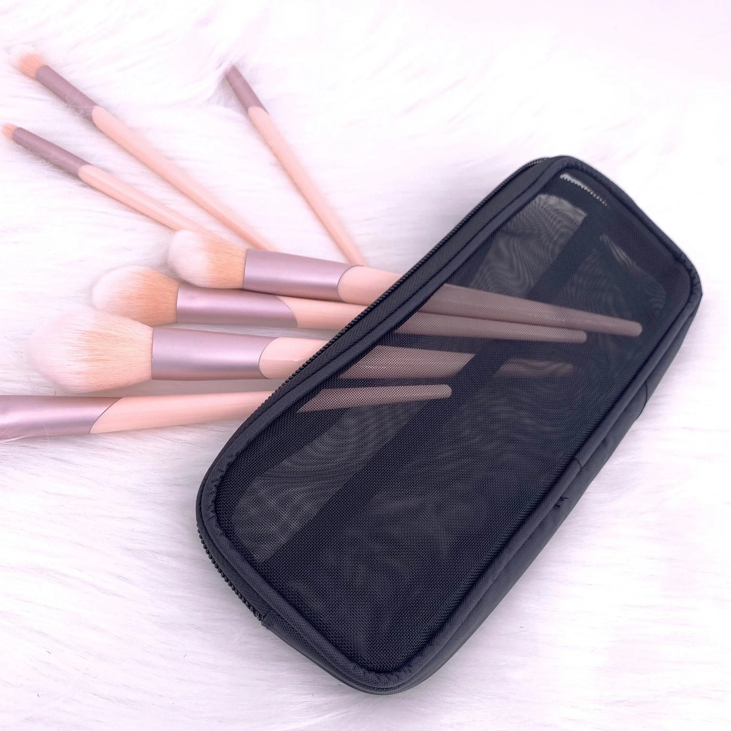 1 Pc Stand Cosmetic Bag for Women Clear Zipper Makeup Bag Travel Female Makeup Brush Holder Organizer Toiletry Bag.