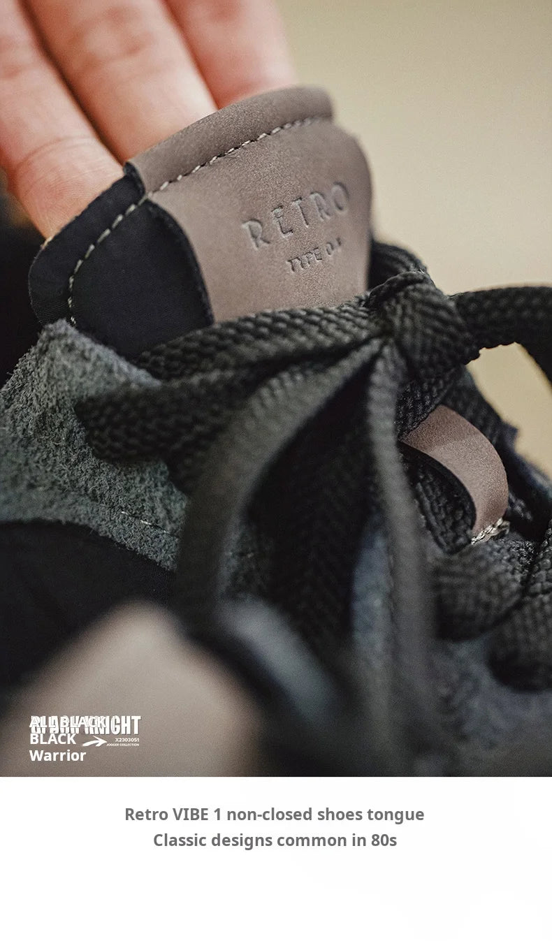 Maden Frühling Vintage Dickbesohlte Patchwork Schwarze Sneakers Lässige atmungsaktive Joggingschuhe Low-Top-Schnürschuhe Sportliche Sommerschuhe.