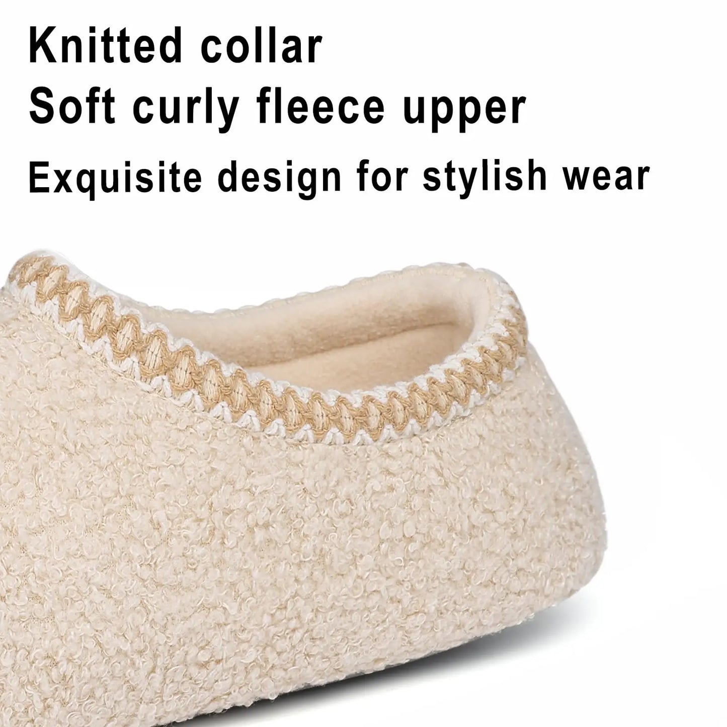 Comwarm Women's Fur Indoor Slippers Polar Fleece Flat Shoes Winter Fuzzy Slippers For Ladies Warm Cozy Shearling House Slippers.