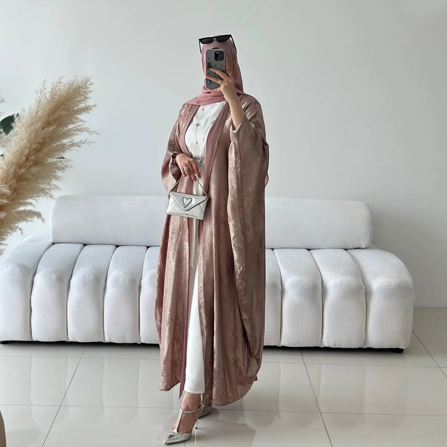 Mode Elegante Dubai Türkische Abaya Kleid Frauen Muslimische Frauen Muslimischen Kimino Kleid Abayas Vorne Offen Strickjacke.
