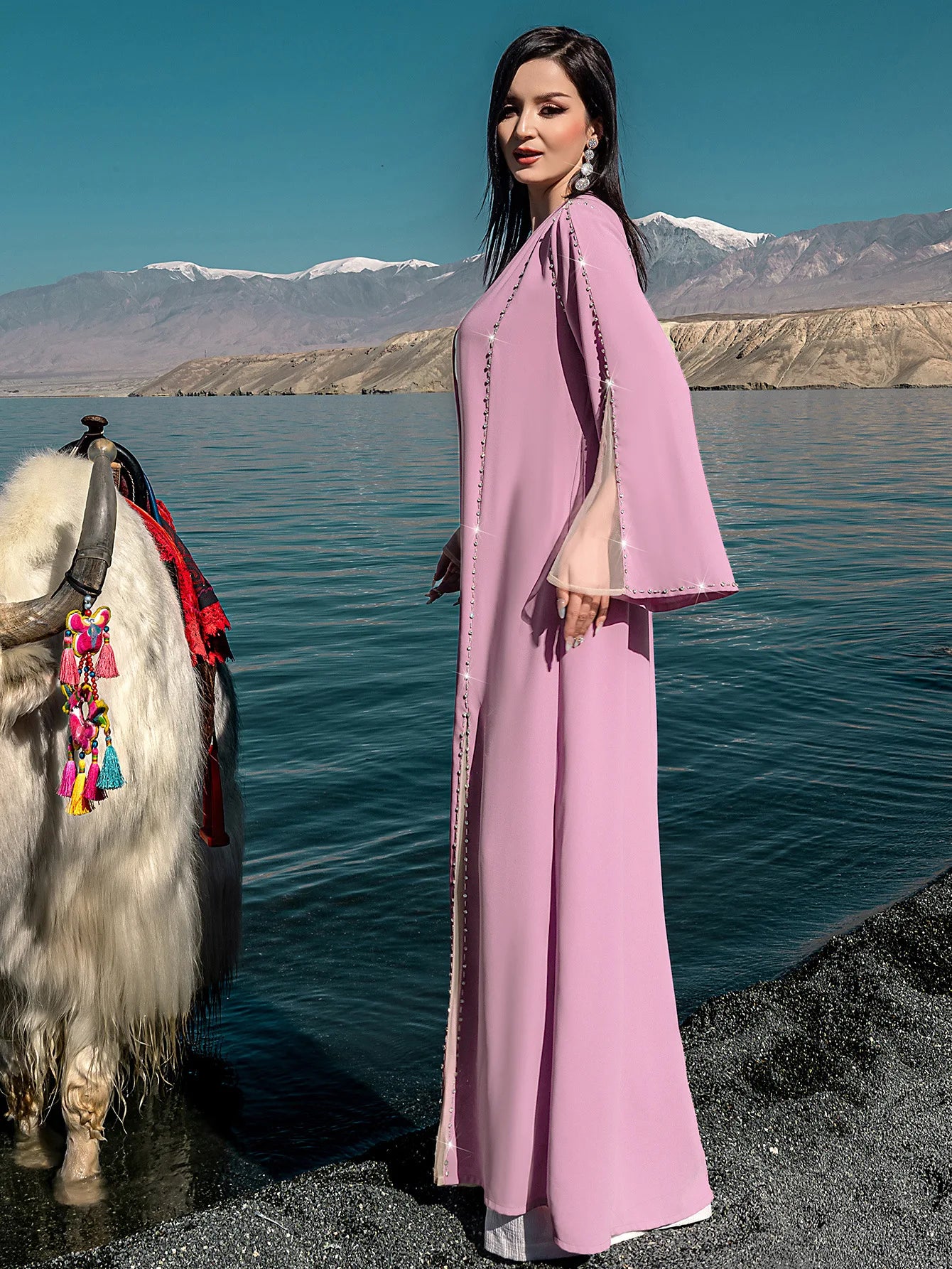 Eid Diamonds Abayas for Women 2025 Fashion Muslim Dress Dubai Open Abaya Kebaya Kimono Jalabiya Caftan Marocain Femme Robe Gown