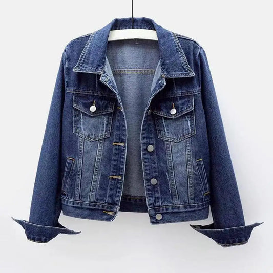 Frauen Denim Jacke einreiher Brust Klappe Tasche Jacke Langarm Dünne Kurze Mantel Retro Damen Denim Jacken Oberbekleidung.