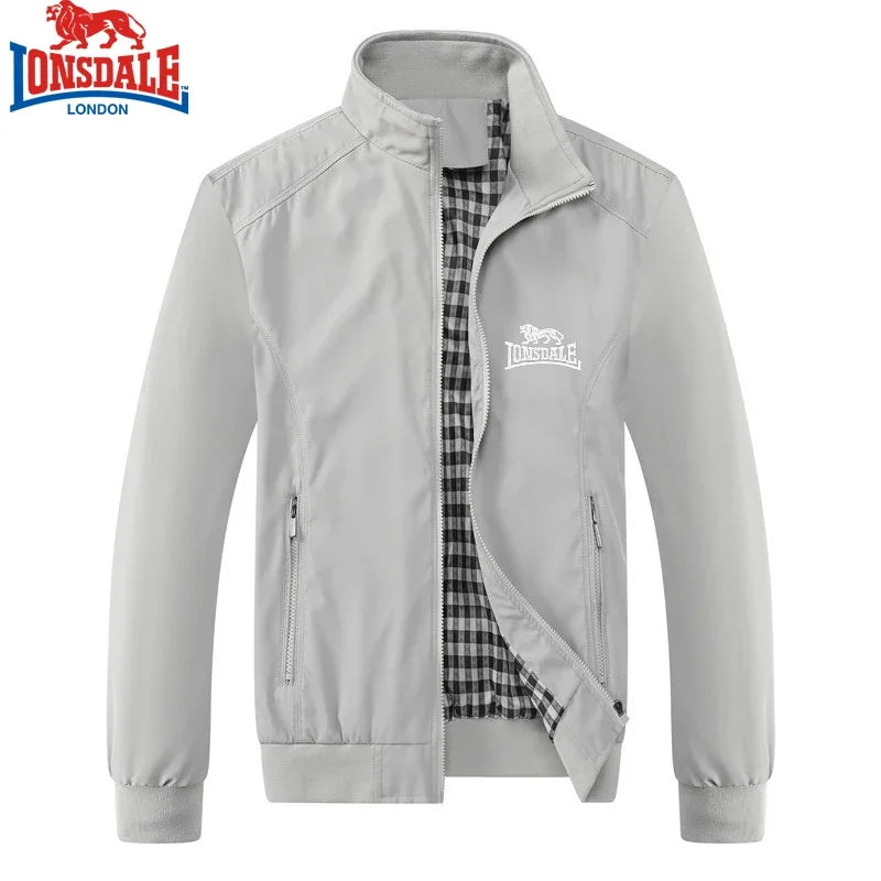 Embroidered LONSDALE Spring and Autumn Casual Solid Color Fashion Slim Fit Bomb Jacket Jacket Baseball Jacket Men's Jacket M-6XL.