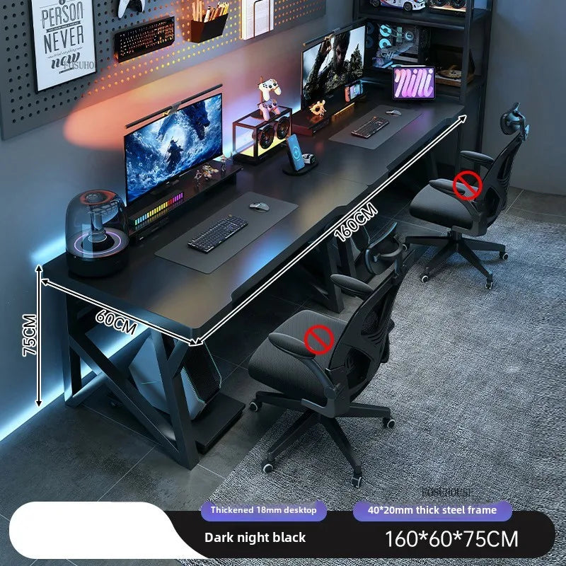 Moderne Doppel-Computertische für Zuhause, Desktop, E-Sport, Gaming-Tisch, Schlafzimmer, einfacher Schreibtisch, Studenten-Studientische, Büromöbel