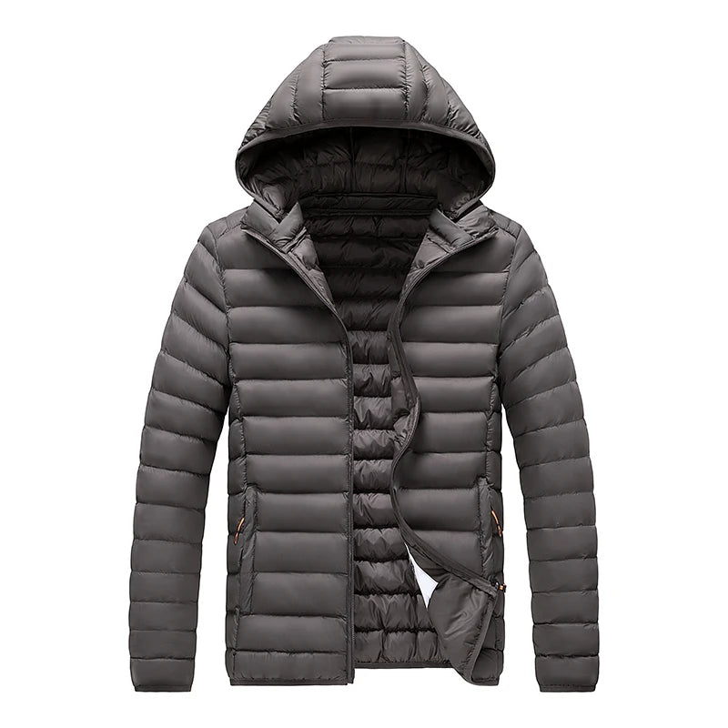 Men Parka Autumn Winter Warm Waterproof Jackets and Coats Mens Hooded Casual Outwear Detachable Hat Black Parkas Coat Male