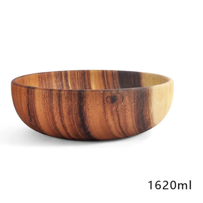 Leeseph Salad Bowls, Wooden Salad Bowls, Large Acacia Wood Serving Bowl for Fruits, Salad, Eco-friendly.