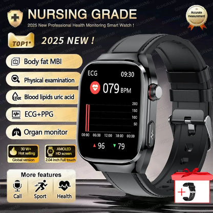 2025 New For Huawei Three highs Blood Pressure Smartwatch ECG Uric Acid Heart Rate Clock Body Analysis Health Monitoring Watches