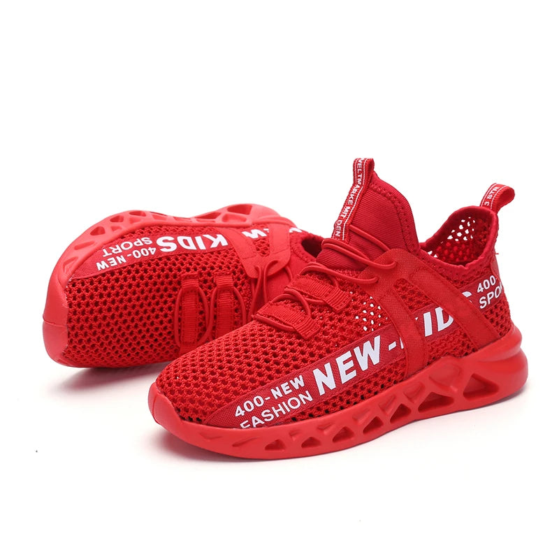 Single Net Children's Running Sneakers Breathable Lightweight Soft Non-slip Leisure Comfortable Walking Boys Girls Casual Shoes.