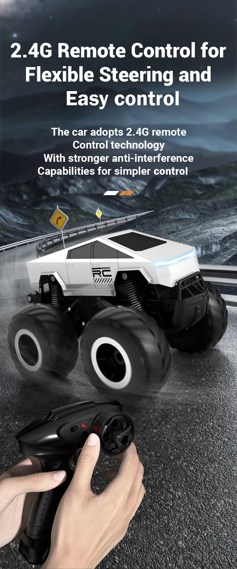 JJRC Auto Remote Control Car Alloy Rc Cars Trucks Vehicle Full-Scale Car Motorcycle Camping Trailer Toys for Boys Kids Children.