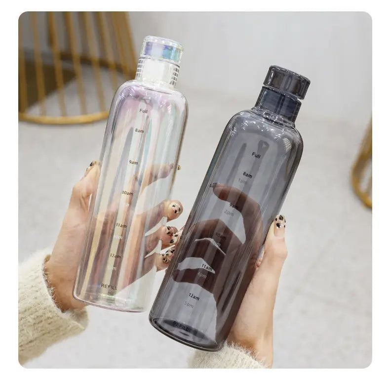 water bottle High-value colorful time scale cup red cute drinking water target bottle ins simple water cup my gourd man bottles.