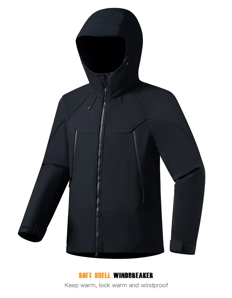 JNLN Men Women Waterproof Soft Shell Jacket Windproof Warm Fleece Rain Coat Unisex Hiking Climbing Trekking Outdoor Windbreaker