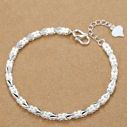 Fine 925 Sterling Silver Noble Nice Chain Solid Bracelet for Women Men Charms Party Gift Wedding Fashion Jewelry Hot Model.