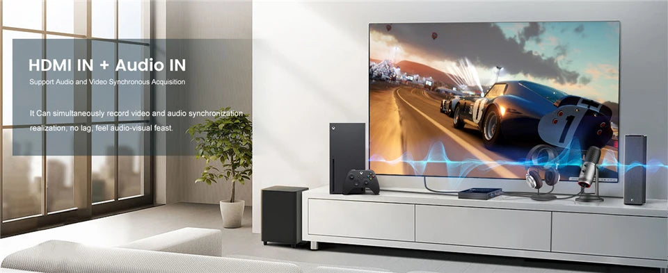 Navceker 4K Pro USB 3.0 Video Capture Card HDMI-compatible 1080P 60fps HD Video Recorder Grabber For OBS Capturing Game Live.