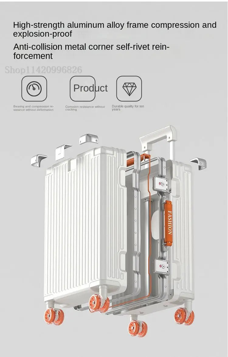 20-Zoll-Kompaktgepäck 26-Zoll-Trolley-Koffer mit großem Fassungsvermögen und Aluminiumrahmen für Männer und Frauen Reisekoffer.
