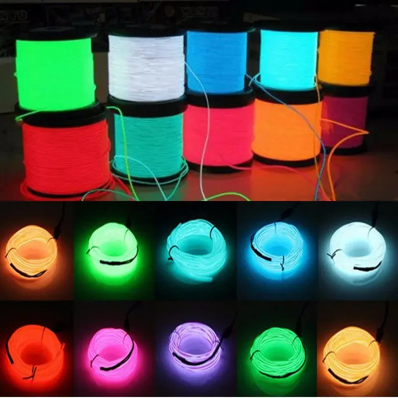 1M/3m/5M LED Neon Licht USB Flexible EL Draht Seil Rohr Wasserdichte LED Streifen Band für Urlaub Dance Party Decor Licht 3V 5V 12V.