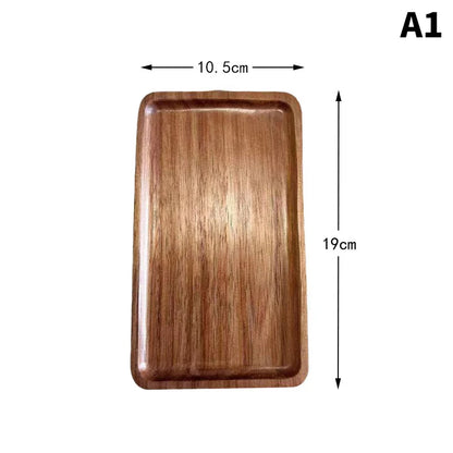 1PC Wooden Serving Trays Oval Wood Tray Platters for Serving Food Dishes Dinner Plates Solid Wood Round Dessert Plate.