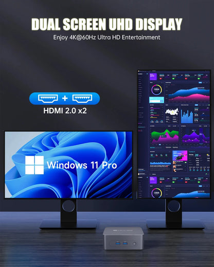 MLLSE G3 Mini PC Intel 12th Alder Lake N100 DDR4 8GB RAM 256GB ROM WiFi 5 BT4.2 Windows 11 Pro Desktop Computer  HDMI*2.