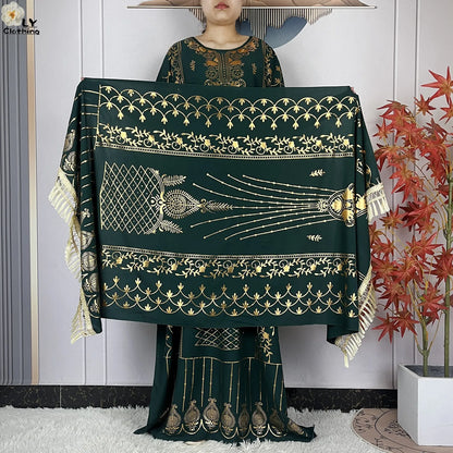 Neue Sommer Abaya für Frauen lässig Kurzarm weiches Baumwoll kleid Dubai Kaftan lose Dame Maxi Islam afrikanisches Kleid mit großem Schal.