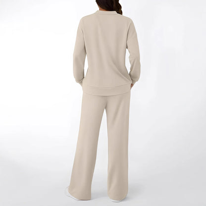 Autumn Winter Sweatshirt 2 Piece Set Women 2025 Casual Sport Long Sleeve Loose Tops And Wide Leg Pants Sets Suits Outfit.