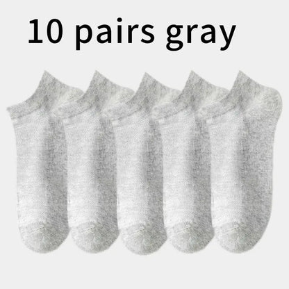 10 Pairs Men's Breathable Mesh Summer Short Socks, Sports Versatile Cotton Socks at Discount Price Sports and Casual Wear