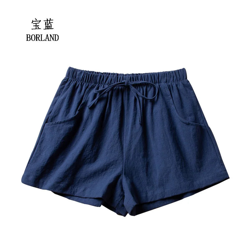 Summer Cotton Linen Shorts Women High Waist Oversize Shorts Short Pants Women Fashion Casual Sports Shorts Female S-XL