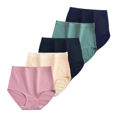 FallSweet 5Pcs/Lot Cotton Panties for Women Plus Size Underwear High Waist Comfortable Female Underpants Sexy Lingerie M-XXXL