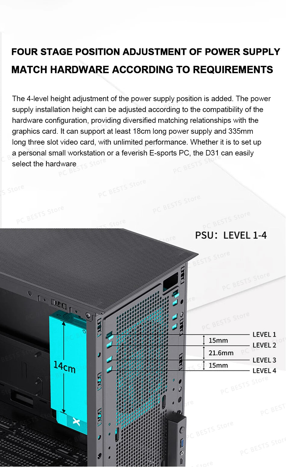 Jonsbo Pinecone D31 Case MATX ITX DTX Small Translucency Sub Screen of Video Games Support ATX Power 360 Cold Exhaust Chassis