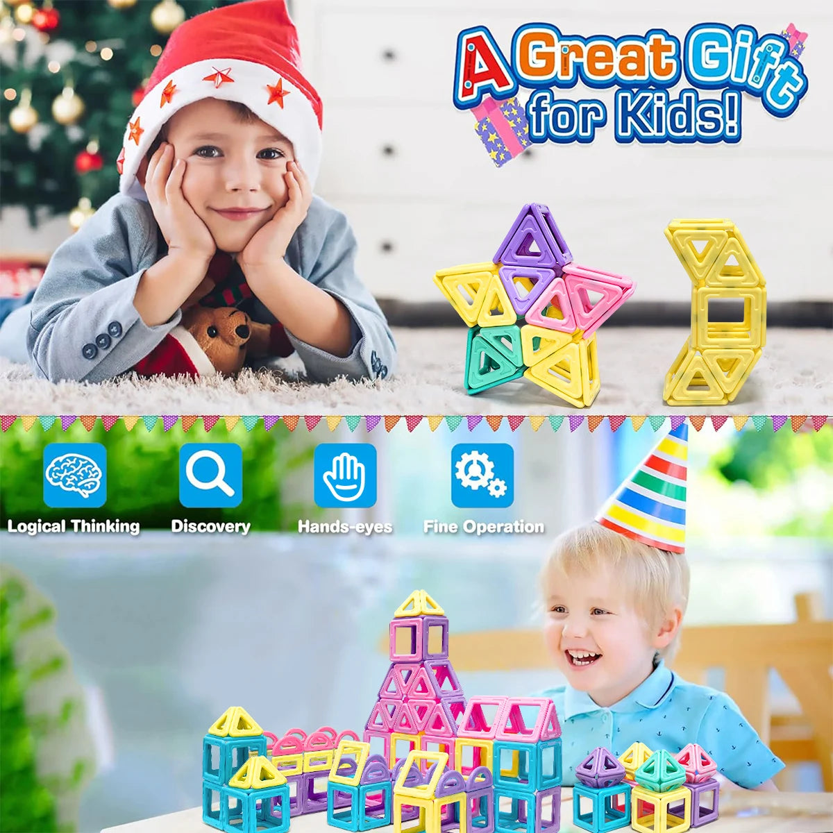 Medium Macaron 3D Magnetic Toys，Building Blocks for Kids,Educational Sensory Building Magneticfor toy,Birthday Gift Stacking toy.